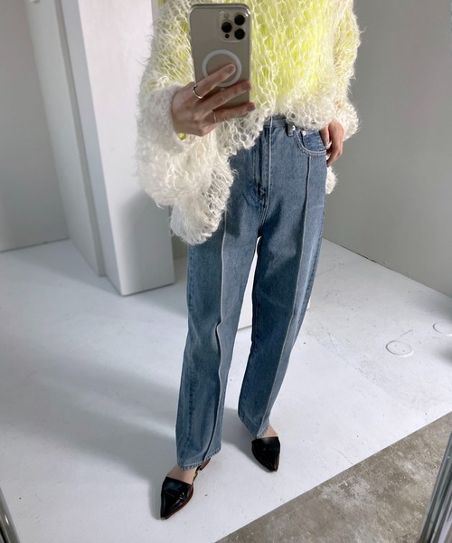 chuclla（チュクラ）の「加工デニムパンツ（デニムパンツ・レディース・ブルー・L）」の5枚目の写真