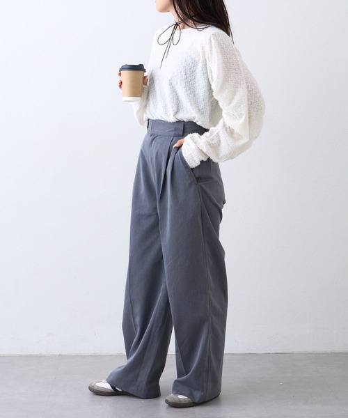 CIAOPANIC TYPY(チャオパニックティピー)の「起毛レースシャーリングトップス(Tシャツ/カットソー・レディース・ベージュ/ブラック/オフホワイト・ONE SIZE)」の9枚目の写真