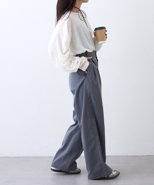 CIAOPANIC TYPY(チャオパニックティピー)の「起毛レースシャーリングトップス(Tシャツ/カットソー・レディース・ベージュ/ブラック/オフホワイト・ONE SIZE)」の11枚目の写真