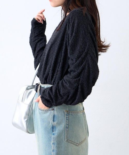 CIAOPANIC TYPY(チャオパニックティピー)の「起毛レースシャーリングトップス(Tシャツ/カットソー・レディース・ベージュ/ブラック/オフホワイト・ONE SIZE)」の13枚目の写真
