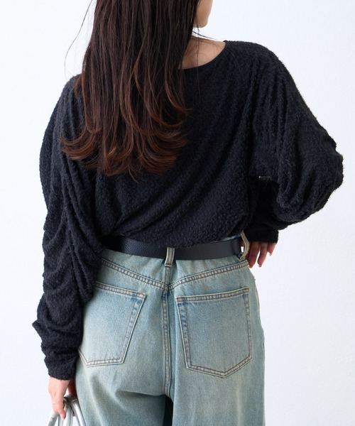 CIAOPANIC TYPY(チャオパニックティピー)の「起毛レースシャーリングトップス(Tシャツ/カットソー・レディース・ベージュ/ブラック/オフホワイト・ONE SIZE)」の14枚目の写真