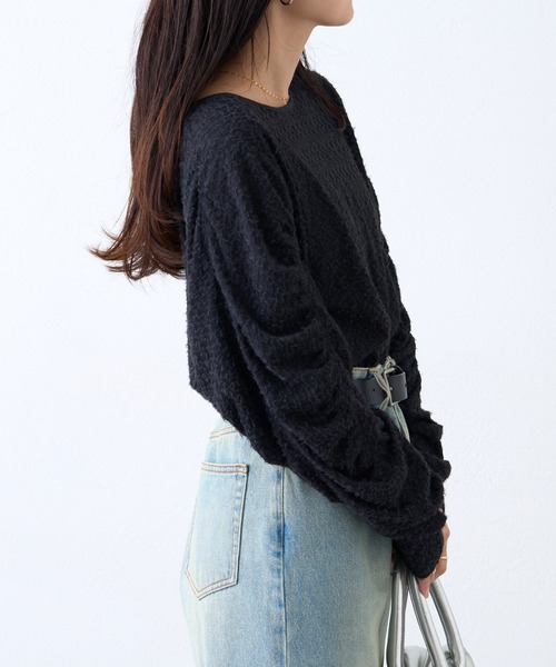 CIAOPANIC TYPY(チャオパニックティピー)の「起毛レースシャーリングトップス(Tシャツ/カットソー・レディース・ベージュ/ブラック/オフホワイト・ONE SIZE)」の15枚目の写真