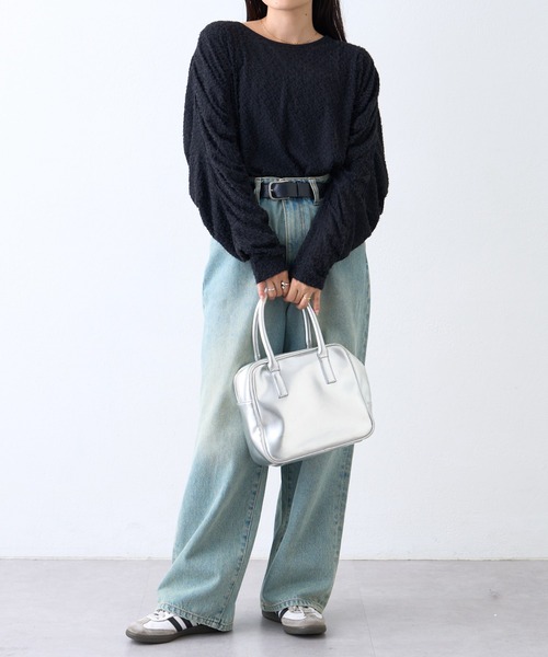 CIAOPANIC TYPY(チャオパニックティピー)の「起毛レースシャーリングトップス(Tシャツ/カットソー・レディース・ベージュ/ブラック/オフホワイト・ONE SIZE)」の16枚目の写真
