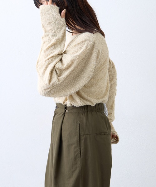 CIAOPANIC TYPY(チャオパニックティピー)の「起毛レースシャーリングトップス(Tシャツ/カットソー・レディース・ベージュ/ブラック/オフホワイト・ONE SIZE)」の21枚目の写真