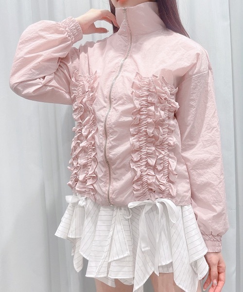 lilLilly（リルリリー）の「2wayフリルナイロンブルゾン（ブルゾン・レディース・ホワイト/ブラック/ブルー・FREE）」の5枚目の写真