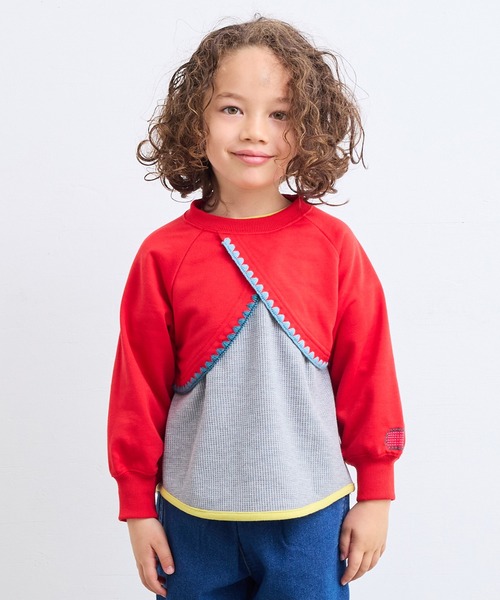 HOGAN RANCH WEAR（ホーガンランチウエア）の「刺繍ショートトップス（Tシャツ/カットソー・キッズ・ブラウン/オフホワイト/レッド/ブラック・M/S/LL/L）」の4枚目の写真