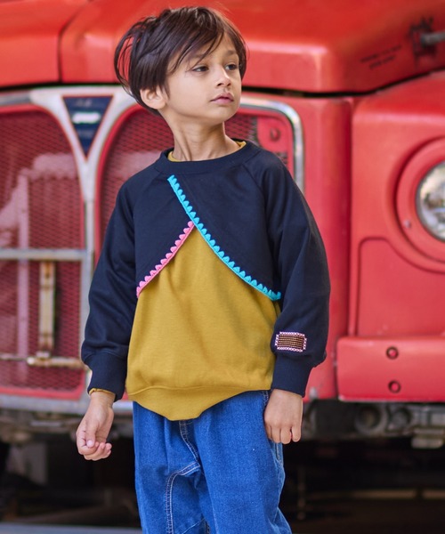 HOGAN RANCH WEAR（ホーガンランチウエア）の「刺繍ショートトップス（Tシャツ/カットソー・キッズ・ブラウン/オフホワイト/レッド/ブラック・M/S/LL/L）」の2枚目の写真