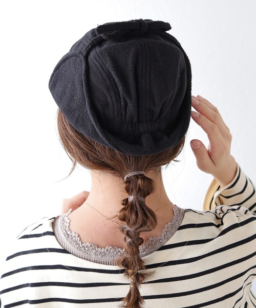 Crisp（クリスプ）の「フリースフライトキャップ（キャップ・レディース・アイボリー/ブラック・FREE）」の5枚目の写真