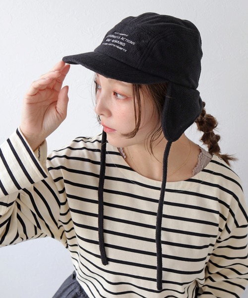 Crisp（クリスプ）の「フリースフライトキャップ（キャップ・レディース・アイボリー/ブラック・FREE）」の8枚目の写真