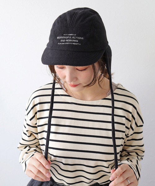 Crisp（クリスプ）の「フリースフライトキャップ（キャップ・レディース・アイボリー/ブラック・FREE）」の9枚目の写真