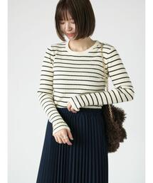 もちもちリブクルーネックニット