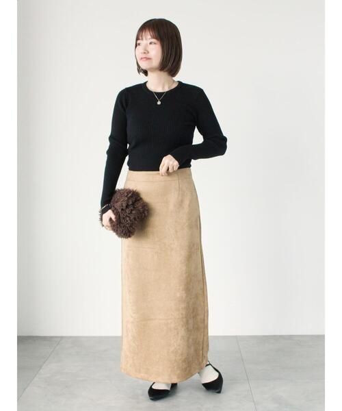 Lugnoncure（ルノンキュール）の「もちもちリブクルーネックニット（ニット/セーター・レディース・オフホワイト/ブラック/ホワイト・F）」の8枚目の写真