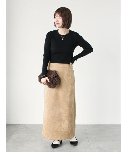 Lugnoncure（ルノンキュール）の「もちもちリブクルーネックニット（ニット/セーター・レディース・オフホワイト/ブラック/ホワイト・F）」の9枚目の写真