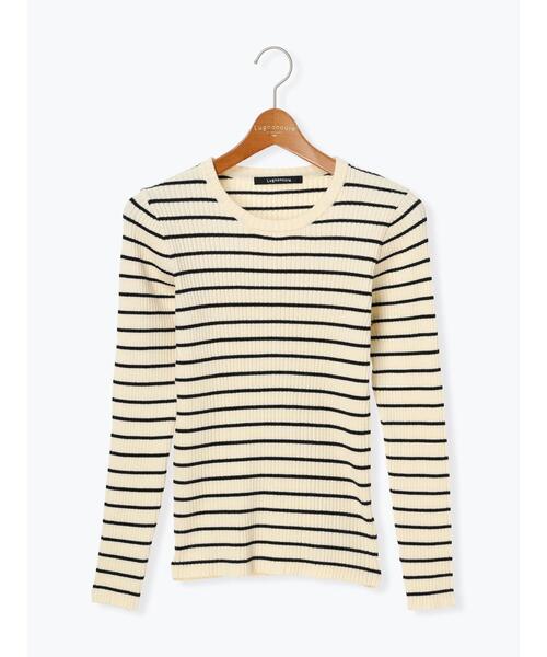 Lugnoncure（ルノンキュール）の「もちもちリブクルーネックニット（ニット/セーター・レディース・オフホワイト/ブラック/ホワイト・F）」の14枚目の写真