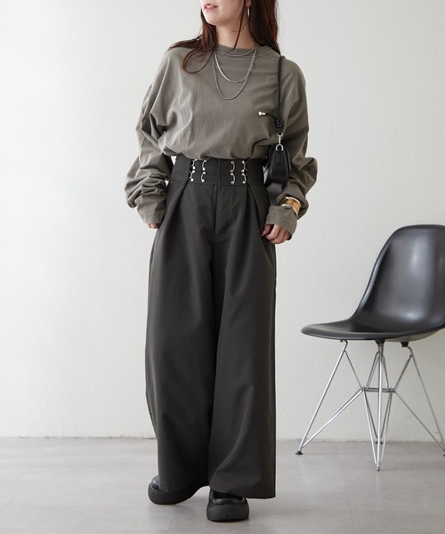 NUNIFE（ユニフィー）の「【UNISEX】ホック付パンツ（その他パンツ・レディース・スミクロ/ベージュ/グレー・FREE）」の20枚目の写真