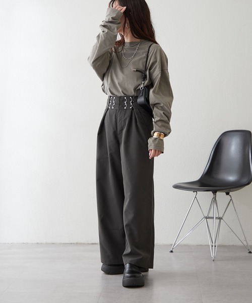 NUNIFE（ユニフィー）の「【UNISEX】ホック付パンツ（その他パンツ・レディース・スミクロ/ベージュ/グレー・FREE）」の21枚目の写真