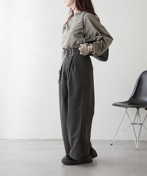 NUNIFE（ユニフィー）の「【UNISEX】ホック付パンツ（その他パンツ・レディース・スミクロ/ベージュ/グレー・FREE）」の10枚目の写真