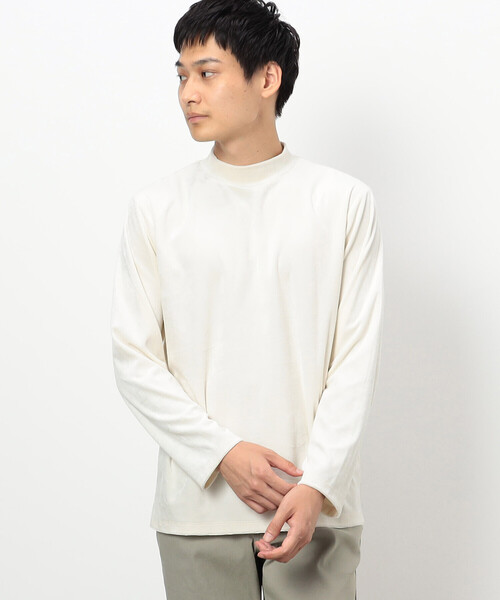 COMME CA ISM（コムサイズム）の「ベロアジャージ ハイネックＴシャツ（Tシャツ/カットソー・メンズ・ブラック/ブルー/ベージュ/ホワイト・MEDIUM/LARGE）」の6枚目の写真