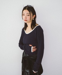 HANNE | コントラストトリムロングスリーブTEE(Tシャツ/カットソー)