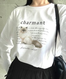 英字CATロングTシャツ