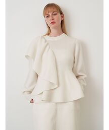 ELENDEEK | ショルダーフリルペプラムニット(ニット/セーター)