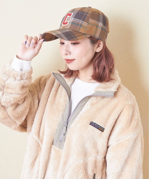 CUBE SUGAR(キューブシュガー)の「チェック柄ワッペン付キャップ(キャップ・レディース・ブルー/ブラウン/グリーン・M)」の5枚目の写真