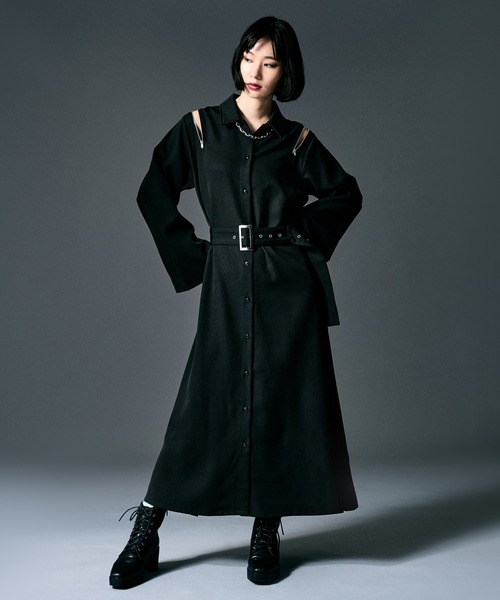 Elino de Mavie 2wayスリーブシャツワンピース 2wayスリーブジップワンピース（ワンピース）｜Ellno de Mavie