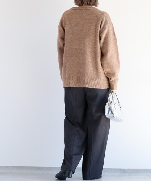 cepo(セポ)の「〈ふんわり、暖か〉ロゴジャガードマシュマロニット(ニット/セーター・レディース・グレー/オフホワイト/チャコール/ブラウン・M)」の8枚目の写真