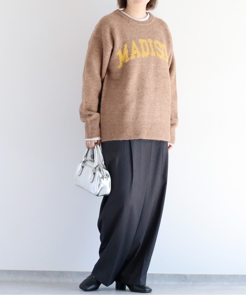 cepo(セポ)の「〈ふんわり、暖か〉ロゴジャガードマシュマロニット(ニット/セーター・レディース・グレー/オフホワイト/チャコール/ブラウン・M)」の11枚目の写真