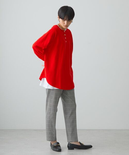 2WAYバイパチヘンリーネックニットプルオーバー（ニット/セーター