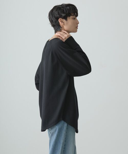 2WAYバイパチヘンリーネックニットプルオーバー（ニット