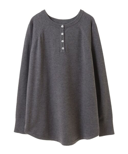 AMERICAN HOLIC(アメリカンホリック)の「2WAYバイパチヘンリーネックニットプルオーバー(ニット/セーター・レディース・レッド/杢グレー/ブラック・M/L)」の6枚目の写真