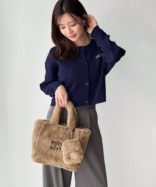専用☆ ファーの冬バッグ＆ペンポーチ ☆ ジョリーフルール セール】【mily bilet】ふわふわのファーで魅了する。ミニポーチ