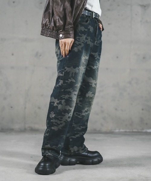 Shoowtime(ショウタイム)の「ストレートヴィンテージウォッシュカモフラデニムパンツ(デニムパンツ・メンズ・ブルー/ブラック・SMALL/MEDIUM/LARGE)」の22枚目の写真