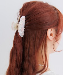 FIGURA フラワーヘアクリップ 赤 Amazon.co.jp: [ヘアアクセサリー] ビッグフラワークリップ 赤系