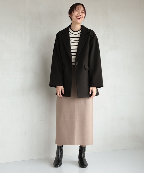 GLOBAL WORK(グローバルワーク)の「軽やかストレッチミドルジャケット/115512(テーラードジャケット・レディース・ライトグリーン/ブラウン系8/スミクロ/ライトベージュ・MEDIUM/LARGE)」の12枚目の写真