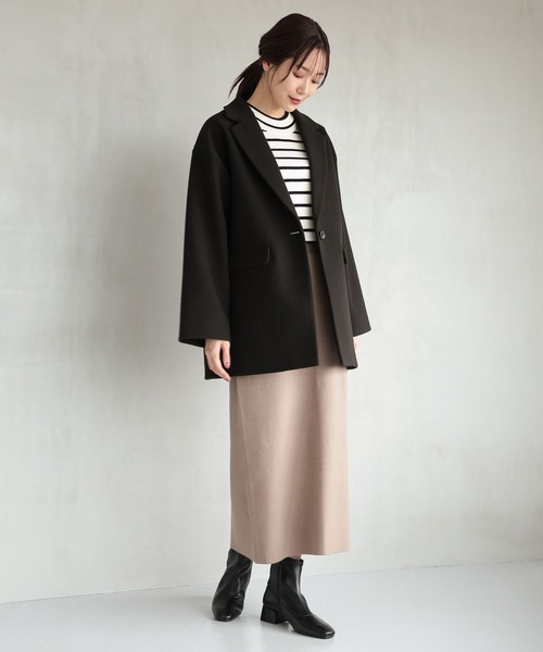 GLOBAL WORK(グローバルワーク)の「軽やかストレッチミドルジャケット/115512(テーラードジャケット・レディース・ライトグリーン/ブラウン系8/スミクロ/ライトベージュ・MEDIUM/LARGE)」の13枚目の写真