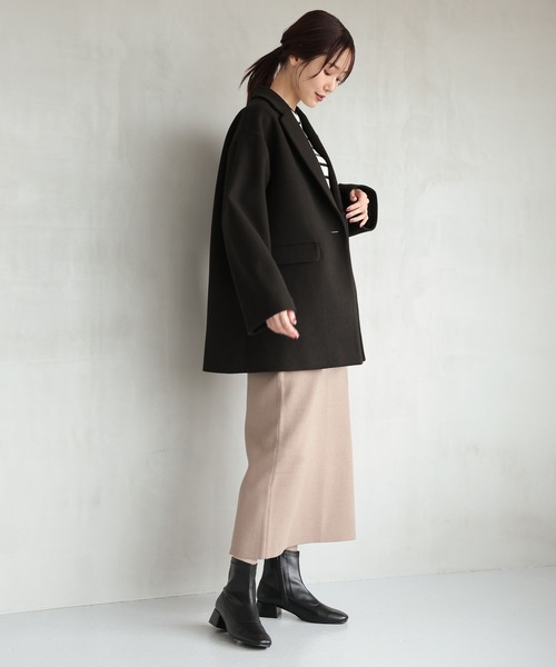 GLOBAL WORK(グローバルワーク)の「軽やかストレッチミドルジャケット/115512(テーラードジャケット・レディース・ライトグリーン/ブラウン系8/スミクロ/ライトベージュ・MEDIUM/LARGE)」の15枚目の写真