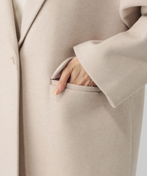 GLOBAL WORK(グローバルワーク)の「軽やかストレッチミドルジャケット/115512(テーラードジャケット・レディース・ライトグリーン/ブラウン系8/スミクロ/ライトベージュ・MEDIUM/LARGE)」の6枚目の写真