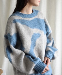 ゆったりアクリルモヘア起毛セーター (AW)