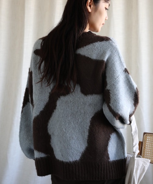 aimoha(アイモハ)の「ゆったりアクリルモヘア起毛セーター (AW)(ニット/セーター・レディース・ダークグレー/ブルー/ブラウン・MEDIUM)」の10枚目の写真