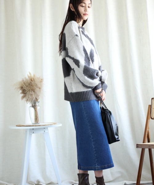 aimoha(アイモハ)の「ゆったりアクリルモヘア起毛セーター (AW)(ニット/セーター・レディース・ダークグレー/ブルー/ブラウン・MEDIUM)」の17枚目の写真