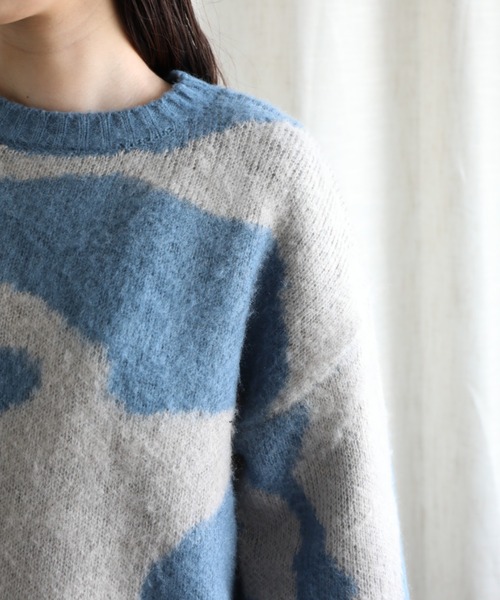 セール】ゆったりアクリルモヘア起毛セーター（ニット/セーター