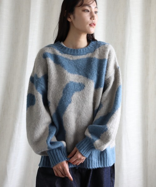 セール】ゆったりアクリルモヘア起毛セーター（ニット/セーター