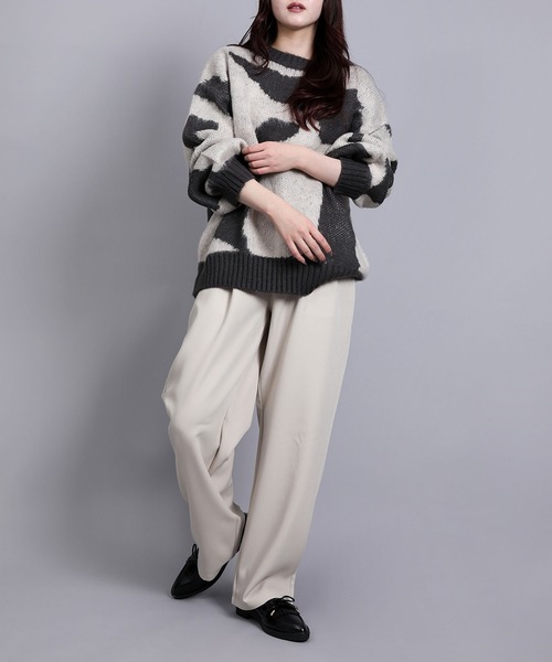 セール】ゆったりアクリルモヘア起毛セーター（ニット/セーター