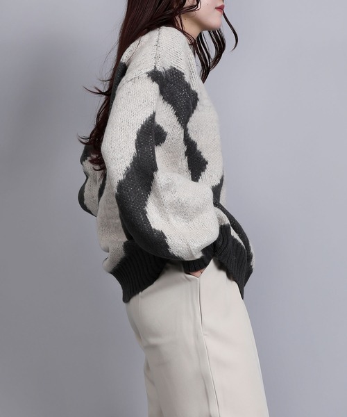 セール】ゆったりアクリルモヘア起毛セーター（ニット/セーター