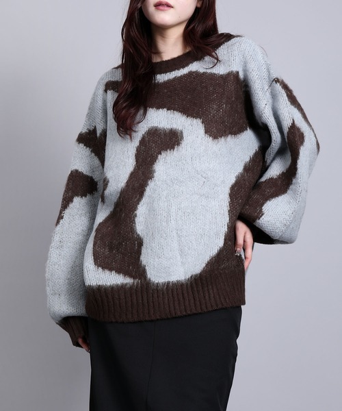 セール】ゆったりアクリルモヘア起毛セーター（ニット/セーター