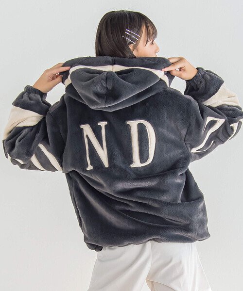 スコットクラブ購入 ボケットファー付き フード付きブルゾン ZIDDY（ジディ）の「【 ニコ☆プチ 掲載 】裾ドロストフード付き