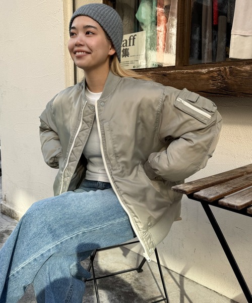 CANAL JEAN（キャナルジーン）の「choice_cnl　リバーシブル配色ブルゾン（ブルゾン・レディース・カーキ・1/2）」の4枚目の写真