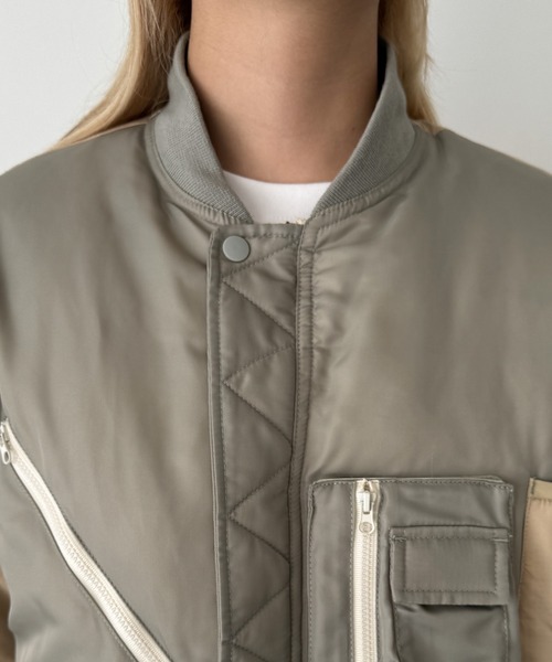 CANAL JEAN（キャナルジーン）の「choice_cnl　リバーシブル配色ブルゾン（ブルゾン・レディース・カーキ・1/2）」の16枚目の写真